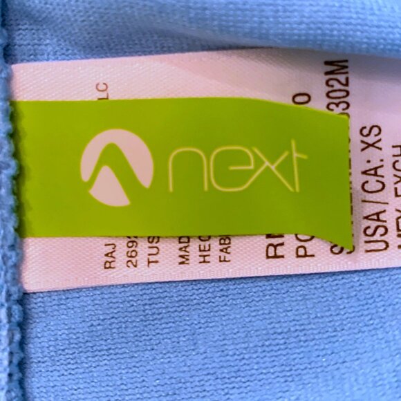 Next Bikini Bottom Swimwear High Waistband Blue Ribbed Women’s Extra Small XS - Picture 5 of 9